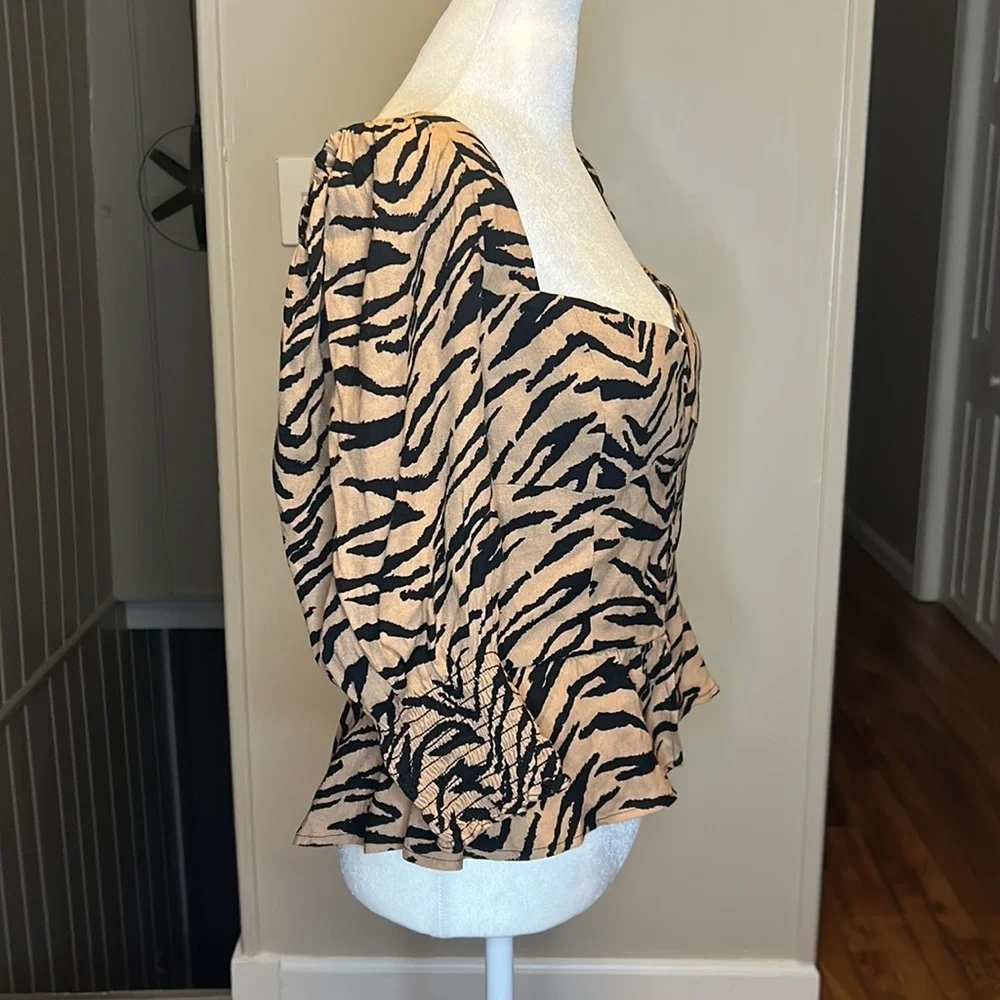Reformation Dallas Bustier Top in Rajah Animal Print New Size 10